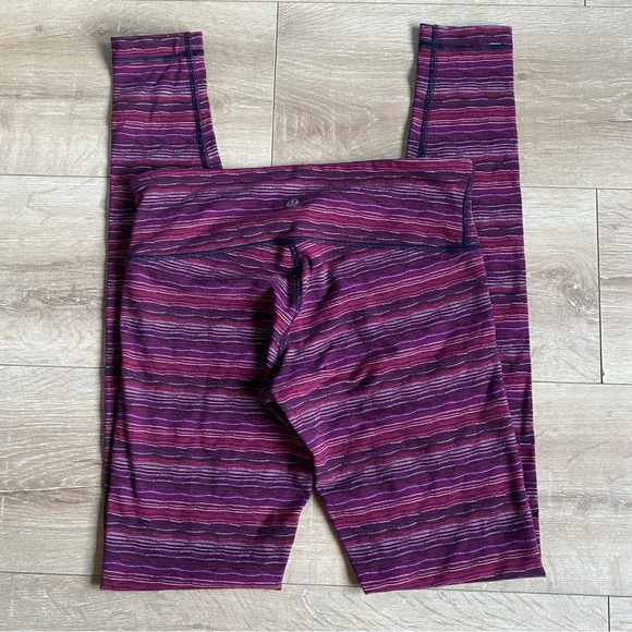 Lululemon Wunder Under Pant III Space Dye Twist Regal Plum Alarming size 6 - Picture 5 of 9